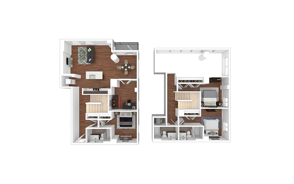 C4-East 3 Bedroom and 3 Bathroom Apartment Floor Plan