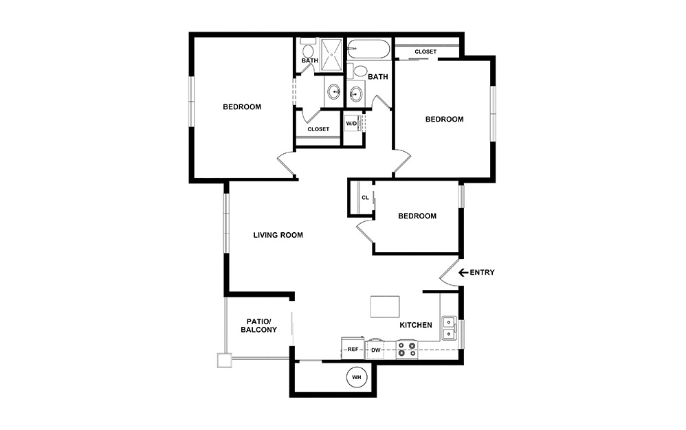 Canyon 3 bedroom 2 bath 1203 square feet (2)