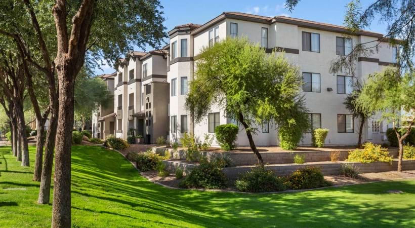 Cortland South Mountain Apartment Exterior with Beautiful Landscaping