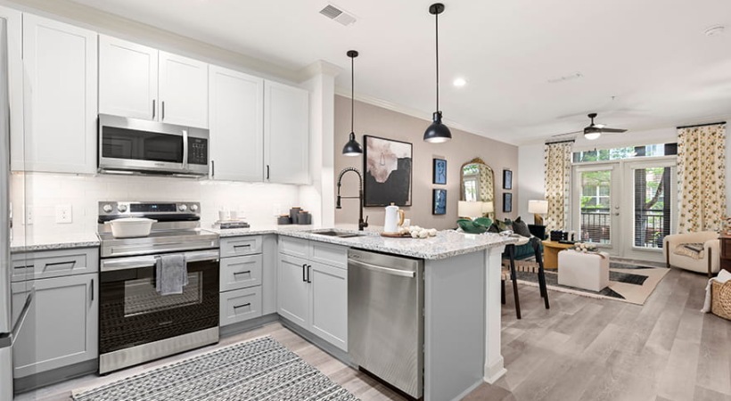 Open-Concept Kitchen And Living Room 
