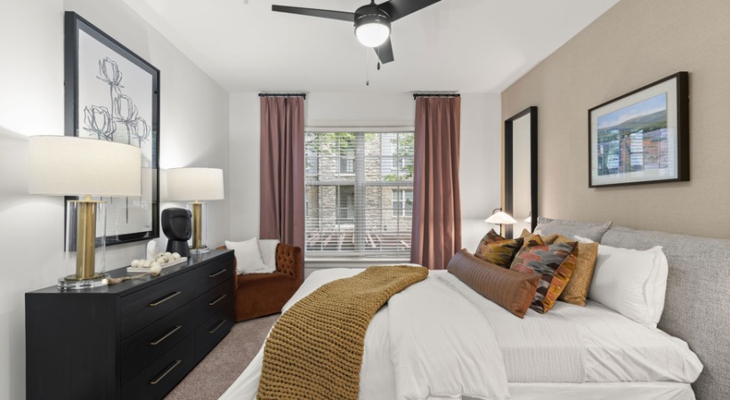Spacious Bedroom With Large Windows at Our North Atlanta Apartments