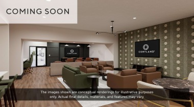 Newly Renovated Resident Clubhouse with WiFi, a HDTV, Kitchen, and Billiards at Our Apartments in Landmark Near Alexandria, VA