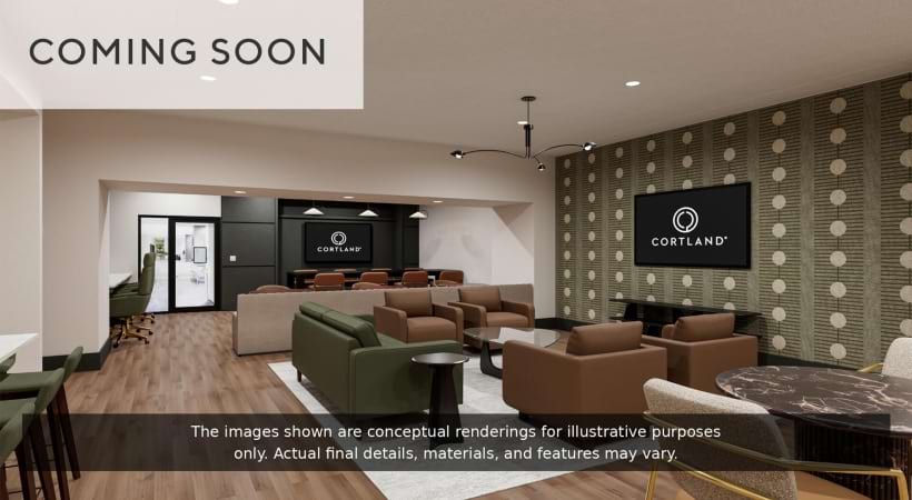 Newly Renovated Resident Clubhouse with WiFi, a HDTV, Kitchen, and Billiards at Our Apartments in Landmark Near Alexandria, VA