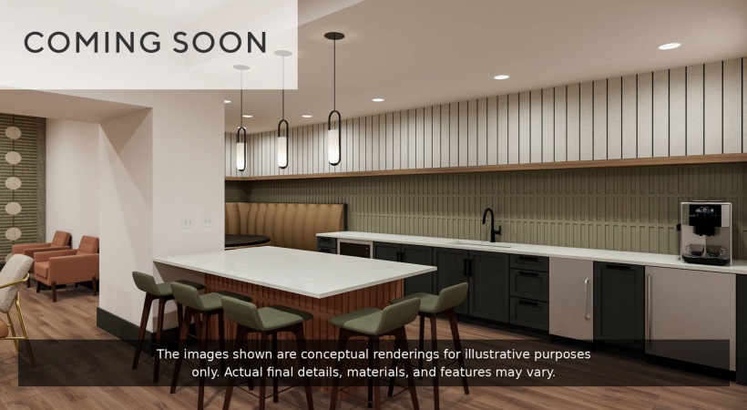 Resident Clubhouse with WiFi, a HDTV, Kitchen, and Billiards at Our Apartments on Van Dorn Street in Alexandria, VA