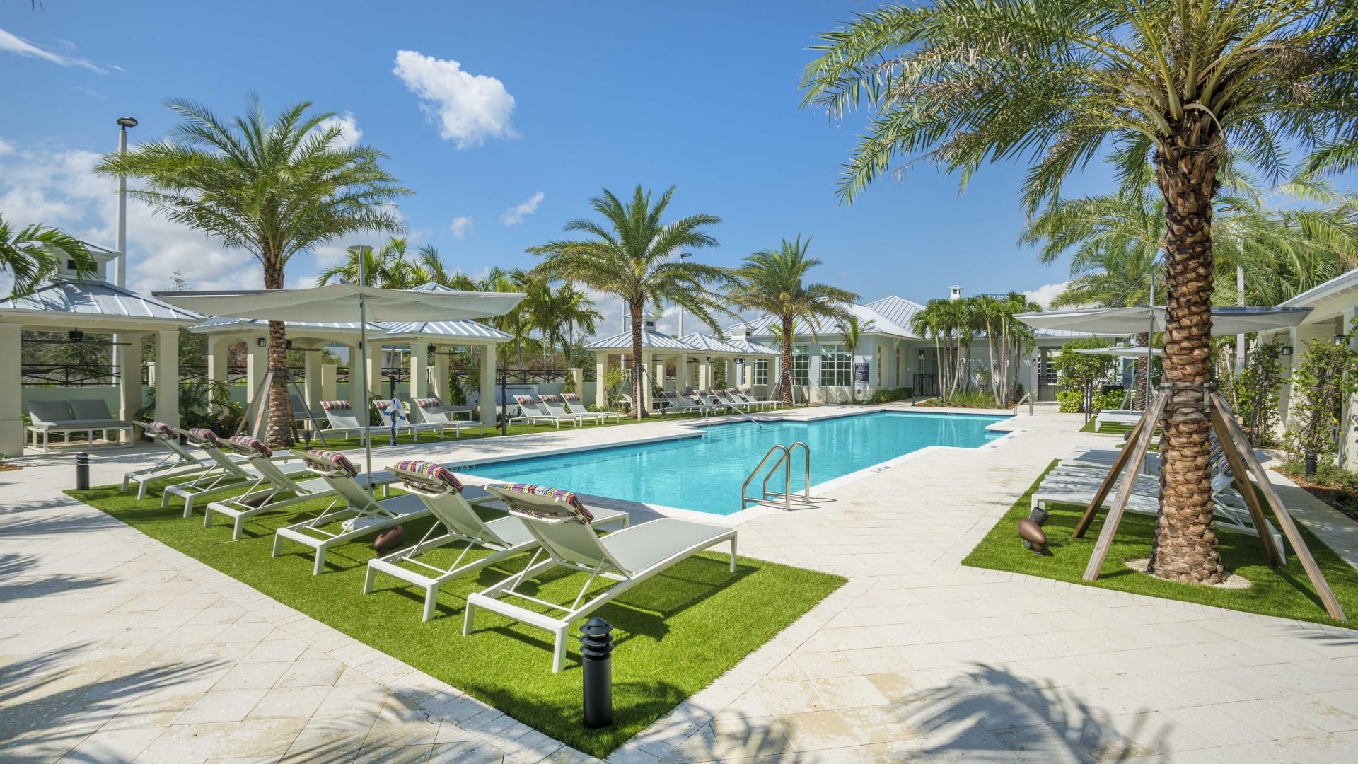 Resort-Style Pool with Cabanas at Our Apartments in Delray Beach, Florida