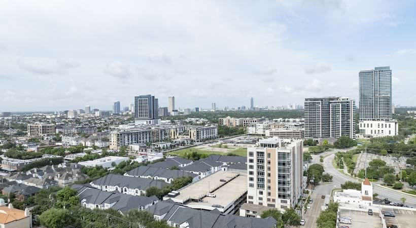 Aerial View of Our Apartments on Allen Parkway in Houston, Texas
