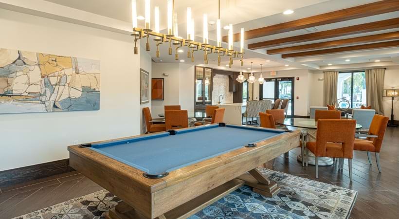 Resident Clubhouse with Pool Table at Our Tampa Bay, Florida Apartments
