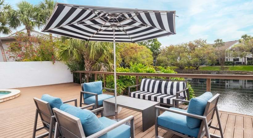 Lakeside Seating at Our Hillsborough Ave. Apartments