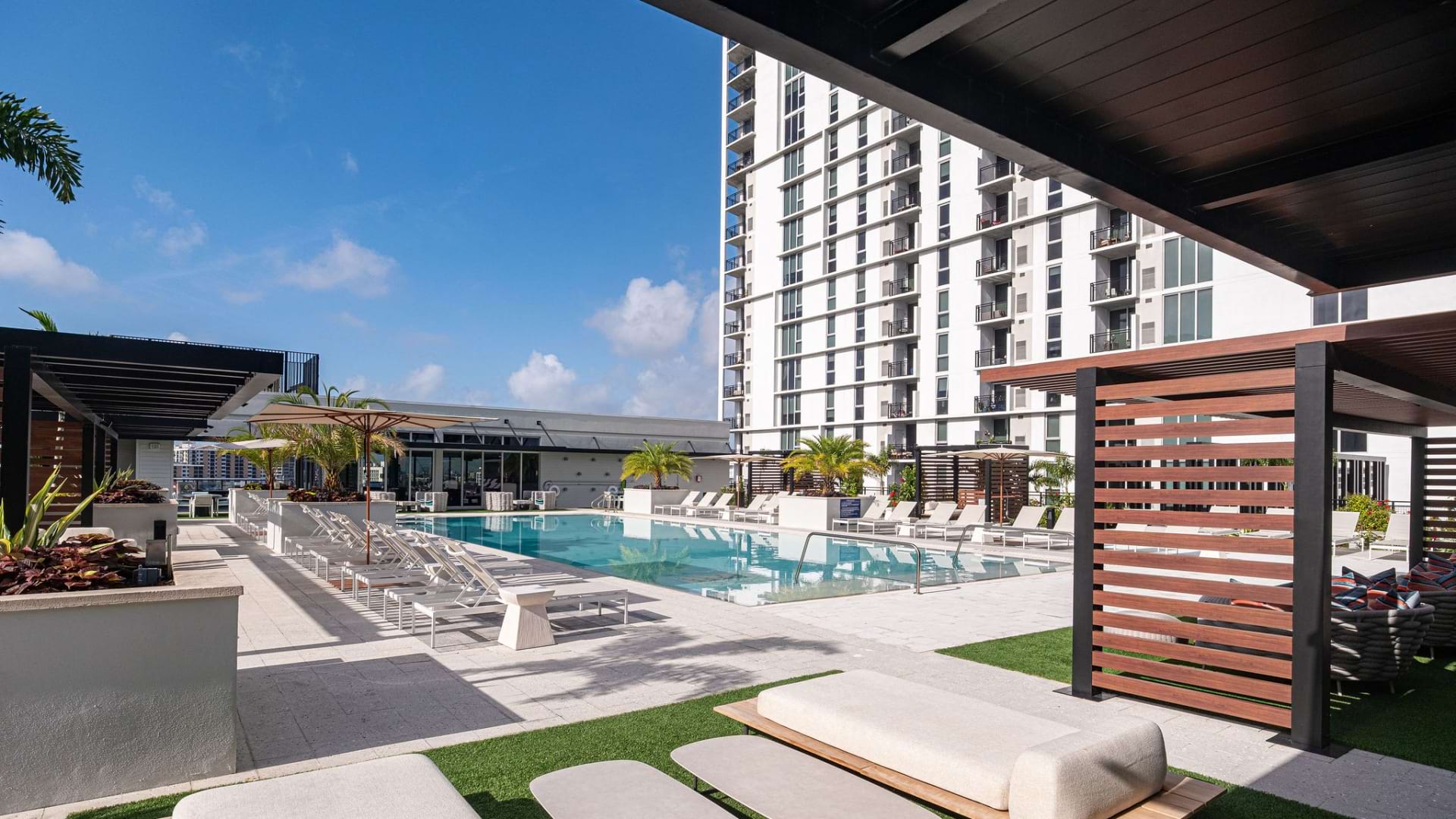 Resort-Style Pool at Our Apartments for Rent in Midtown Miami, FL