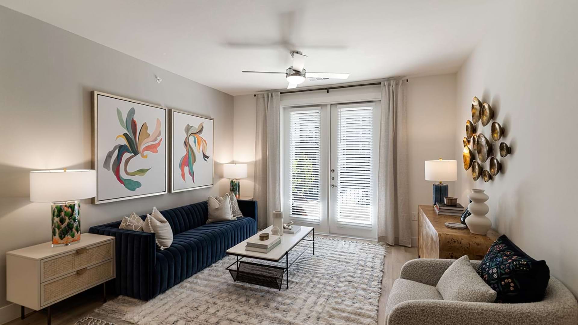 Living room at Our Apartments in Lewisville for Rent 