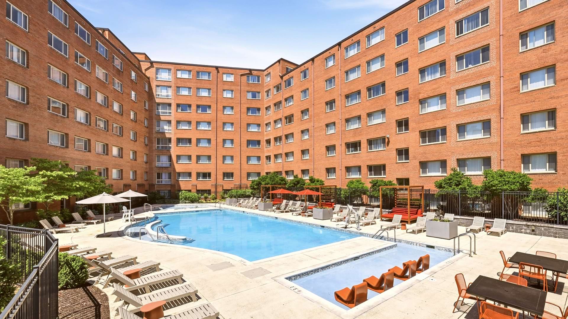 Sparkling,  Resort-Style Pool and Sun Deck at Our Apartments in Arlington, VA