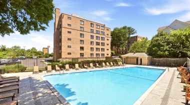 Resort-Style Pool and Sun Deck at Our Modern Apartments in Arlington, VA