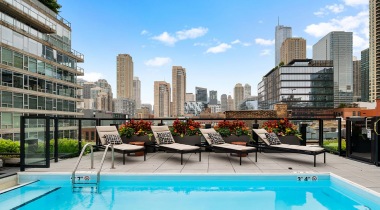 Resort-Style Pool and Cabanas at Our Apartments in River North