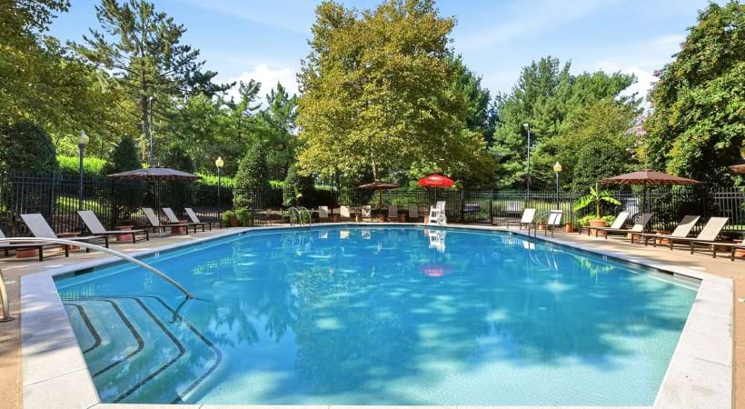 Sparkling, Resort-Style Pool and Sun Deck at Our Apartments for Rent in Alexandria, VA