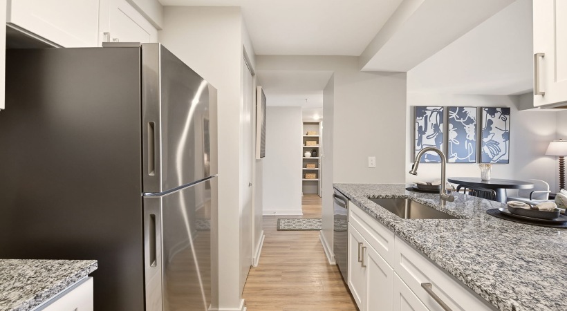 Modern Cabinetry with Designer Hardware and Tile Backsplashes