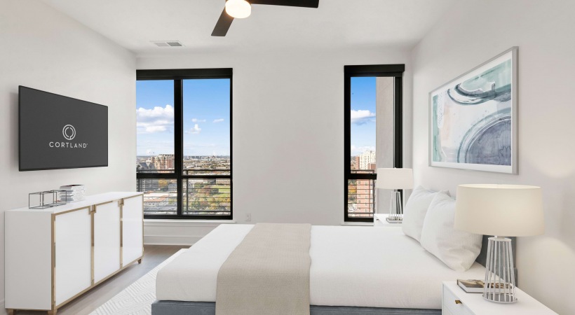 Penthouse with Floor-to-Ceiling Windows at Our Apartments on McKinney Ave.