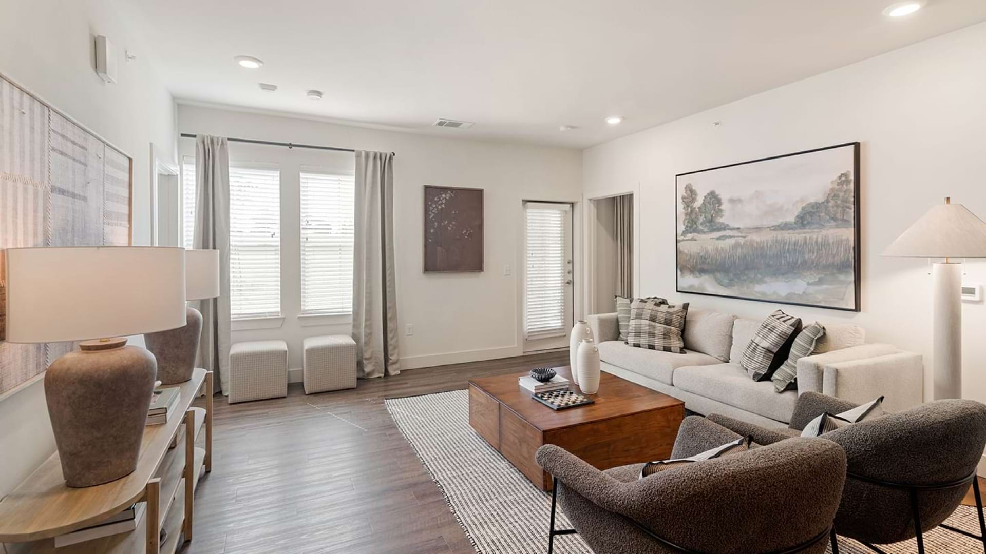 Spacious Living Room at Our Apartments Near Hulen Mall