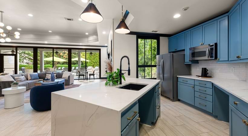 Resident Clubhouse and Kitchen at Our Apartments for Rent in Raleigh, North Carolina