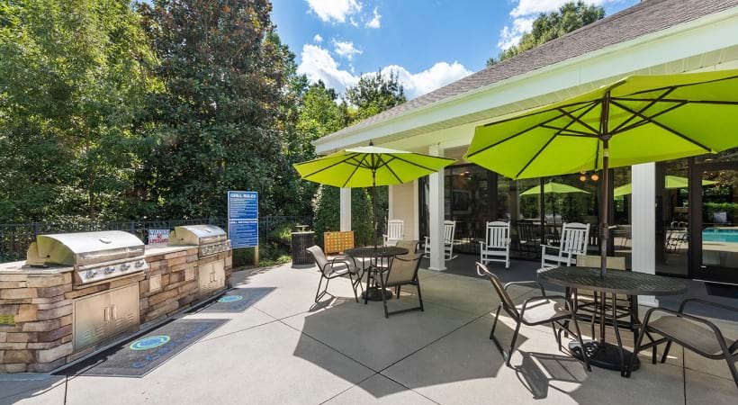 Gas Grills in the Outdoor Kitchen at Our Apartments in Wake County
