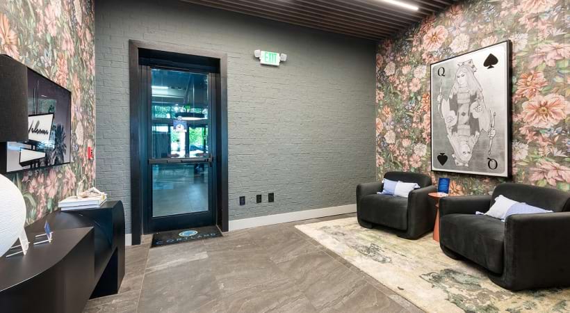 Leasing Office Entrance From Parking Garage