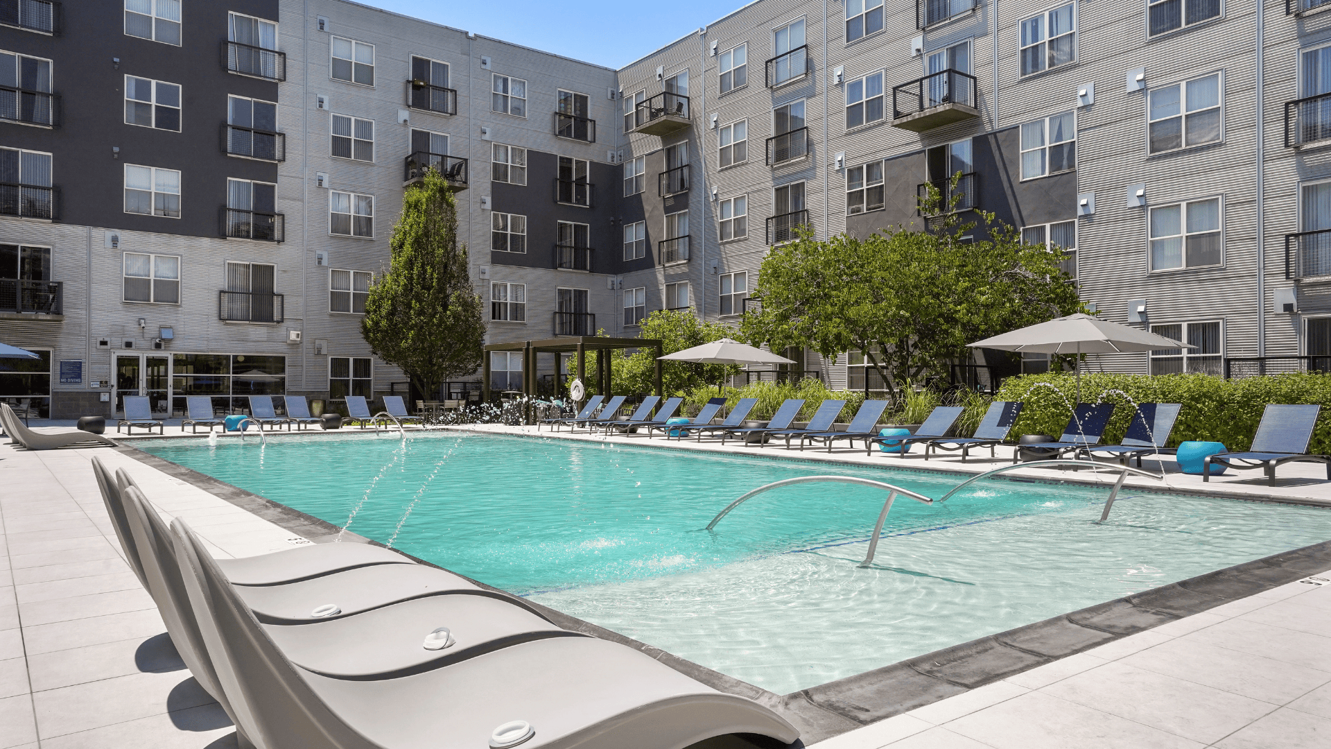 Sun Deck by the Pool at Our Luxury Apartments in Denver, CO