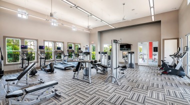 Free Weights at Our Hunter's Creek Orlando Apartments with Gym