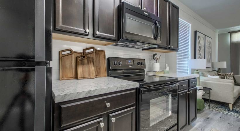 Energy Efficient Black Appliances at Our Modern Sunbury Apartments