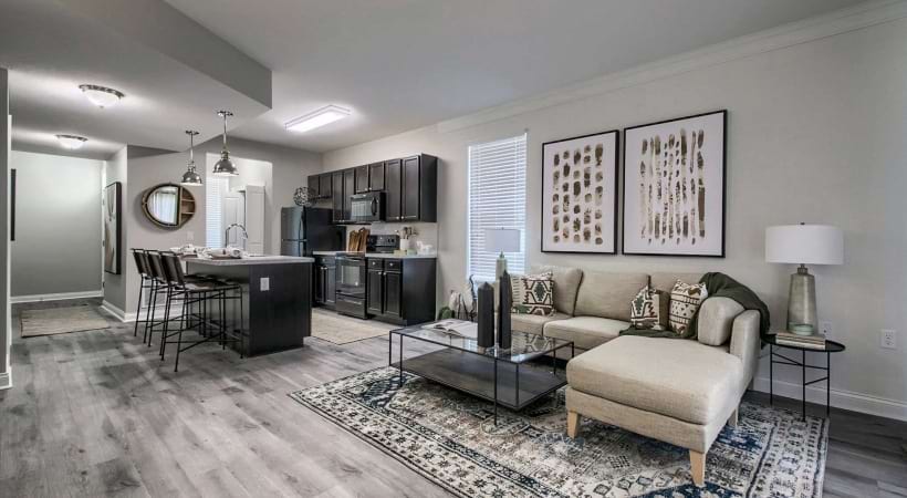 Open-Concept Living Room at Our Apartments Near Tanger Outlets