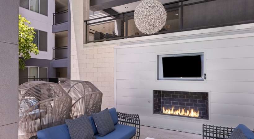 Outdoor Fireplace at Our Apartments in Biltmore, AZ