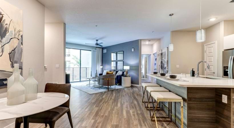 Spacious Kitchen with Island at Our New Apartments in Orlando