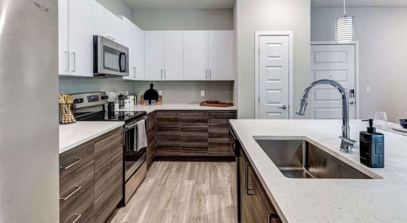 Modern Kitchen and Living Room at Our Apartments for Rent in Orlando, FL