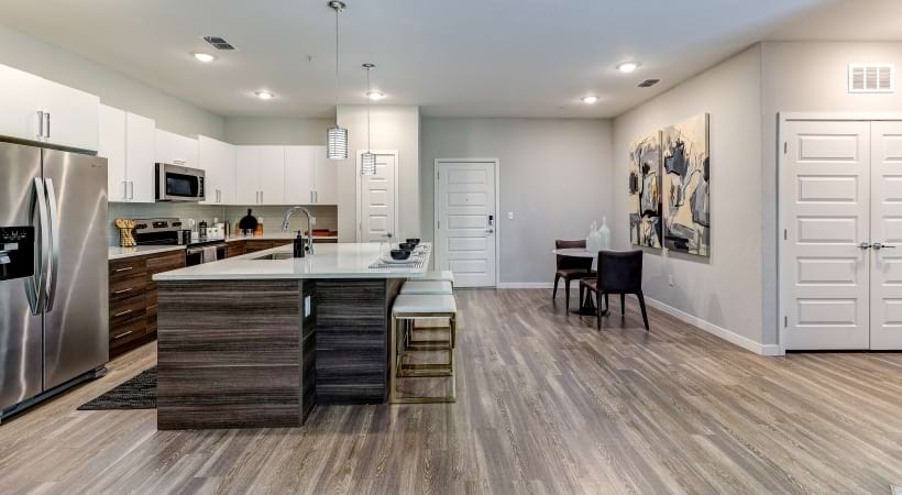 Modern Kitchen with Stainless Steel Appliances at Our Apartments for Rent in Orlando