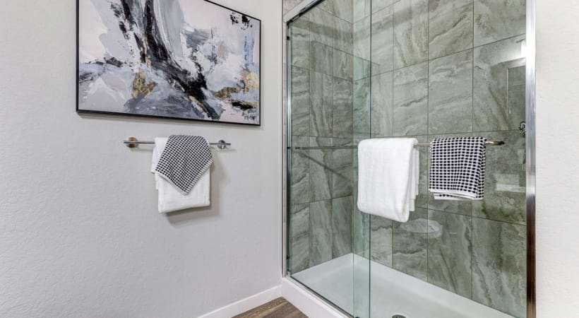 Upscale Bathroom with Walk-In Showers Our Luxury Apartments in Orlando, FL