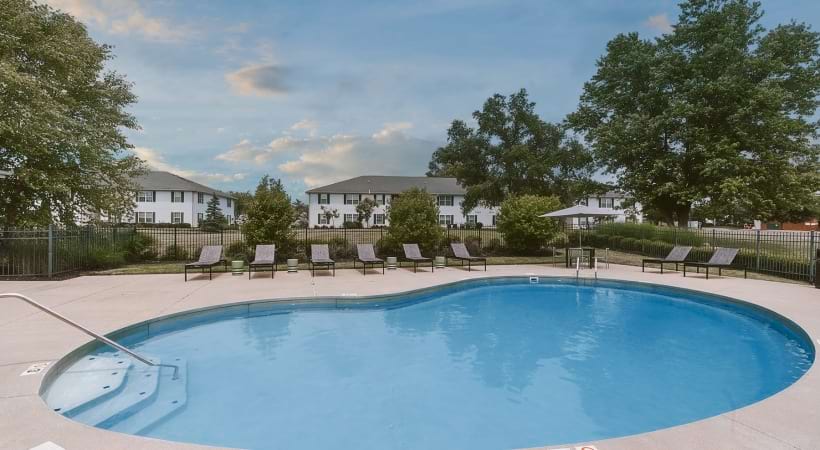 Resort-Style Pool and Lounge Chairs at Our Reynoldsburg, OH Apartments for Rent