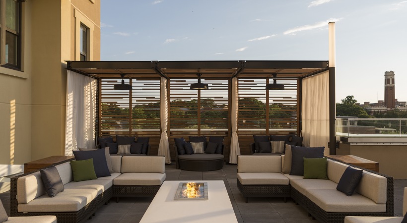 Outdoor Lounge and Cabanas at Our Luxury Apartments in Downtown Nashville, TN