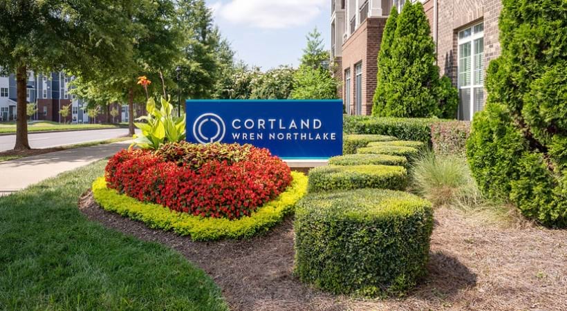 Sign in the Manicured Lawn Outside of Cortland Wren Northlake