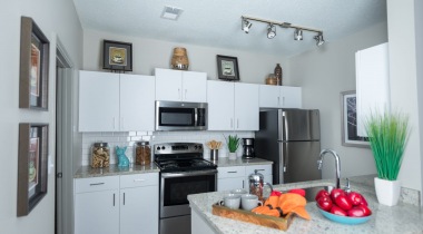 Modern Kitchen with Energy-Efficient, Stainless Steel Appliances at Our Luxury Apartments in Dunwoody