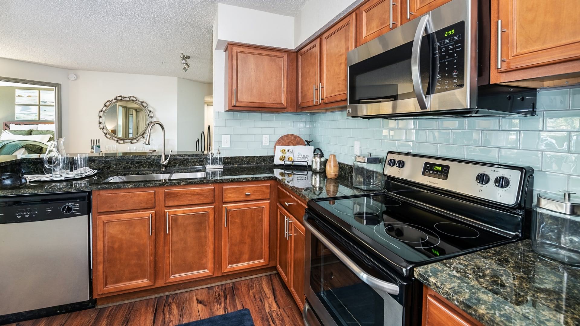 Kitchen with granite countertops at our luxury apartments in Casselberry, FL
