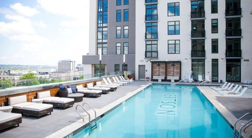 Rooftop Pool and Bar at Our Apartments in Downtown Nashville, TN