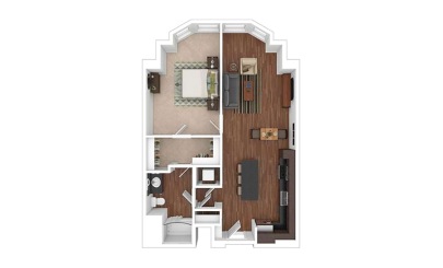 The Magnolia Hall 1 bedroom 1 bath 871 square feet
