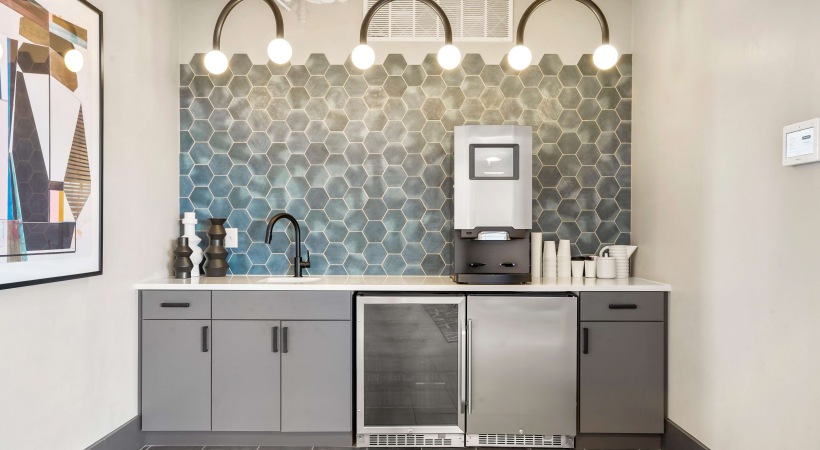 Complimentary Coffee Bar in the Resident Clubhouse at Our Apartments Near Dahlia Circle in Glendale, CO