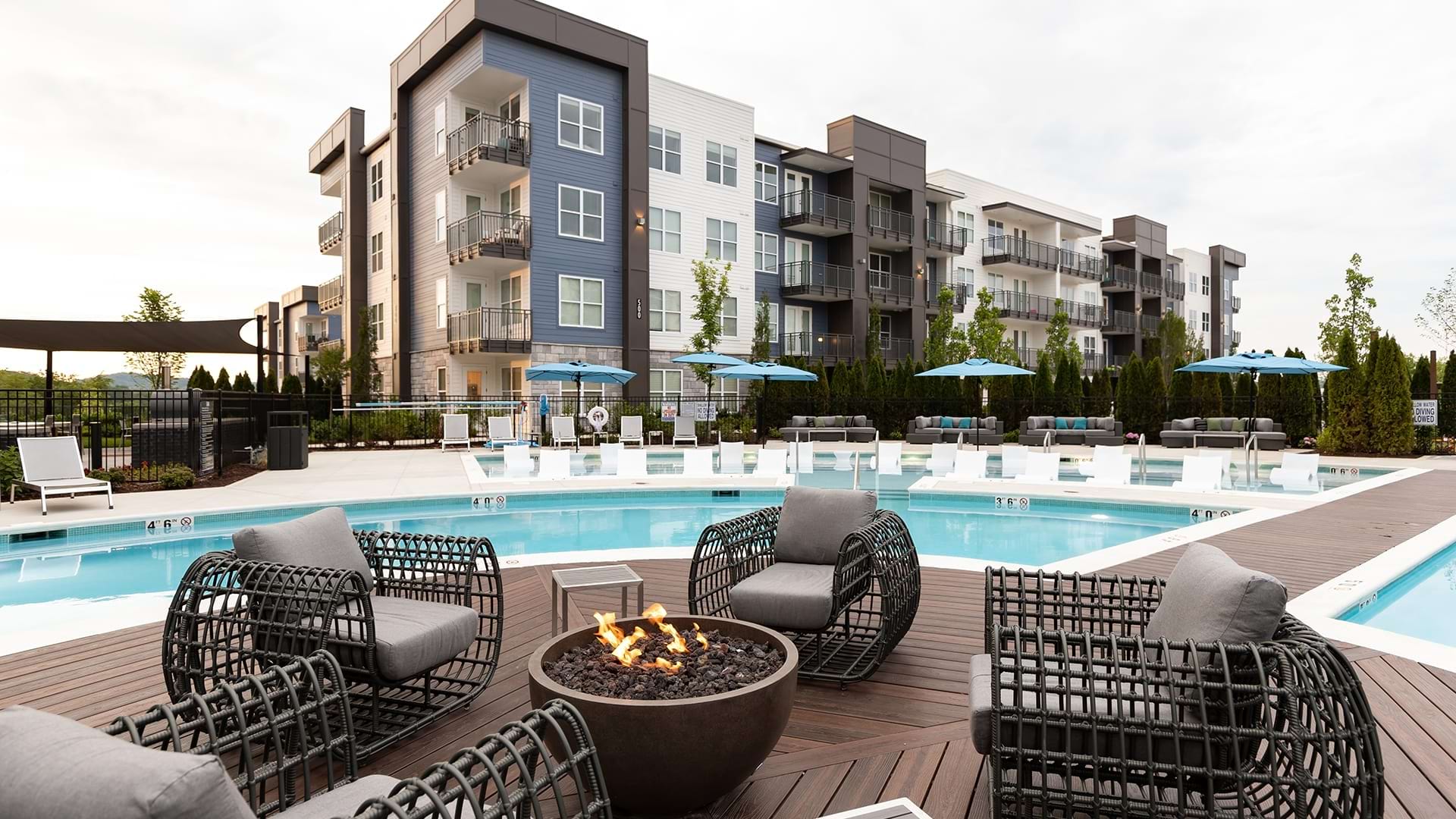 Poolside Fire Pit at Our West Nashville Apartments for Rent