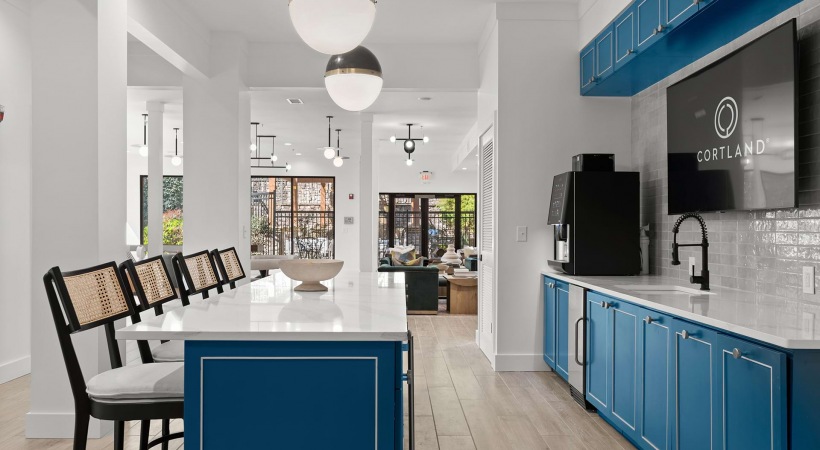 Resident Lounge with a Party-Ready Kitchen