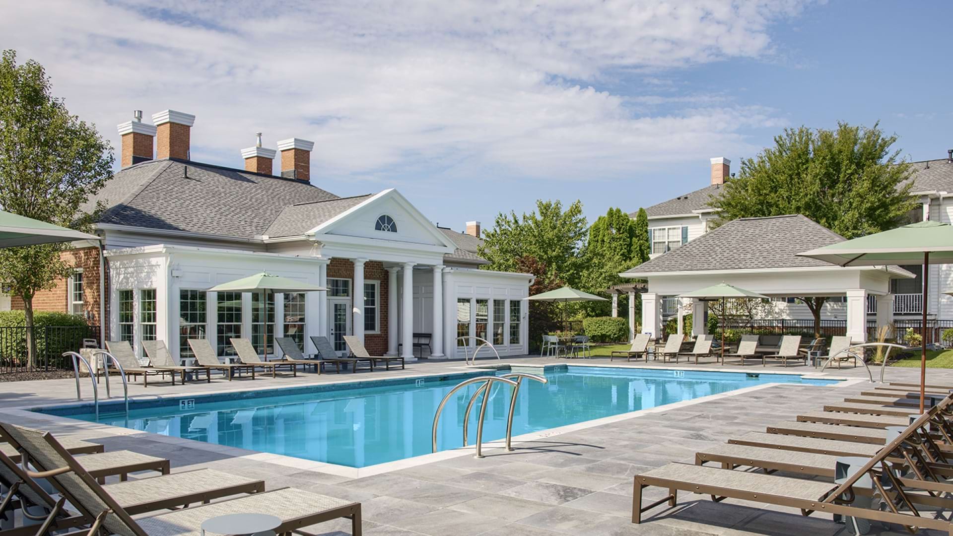 Swimming Pool with Poolside Cabana at Our Apartments in New Albany, Ohio