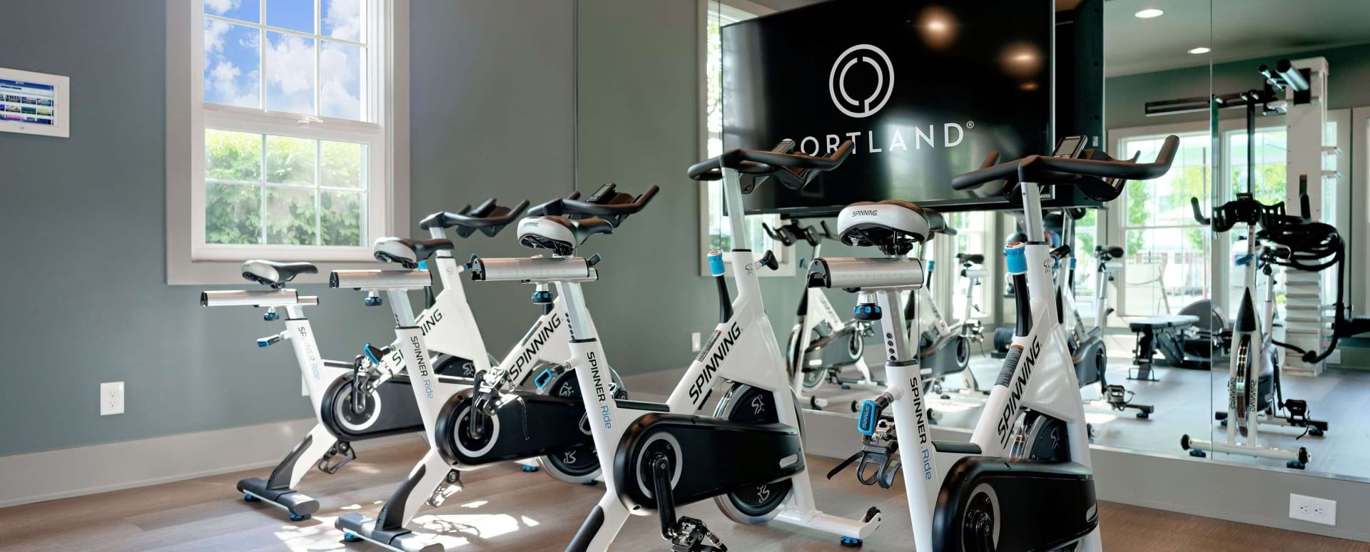 Fitness Center and Spin Studio at Our Apartments for Rent in New Albany, Ohio