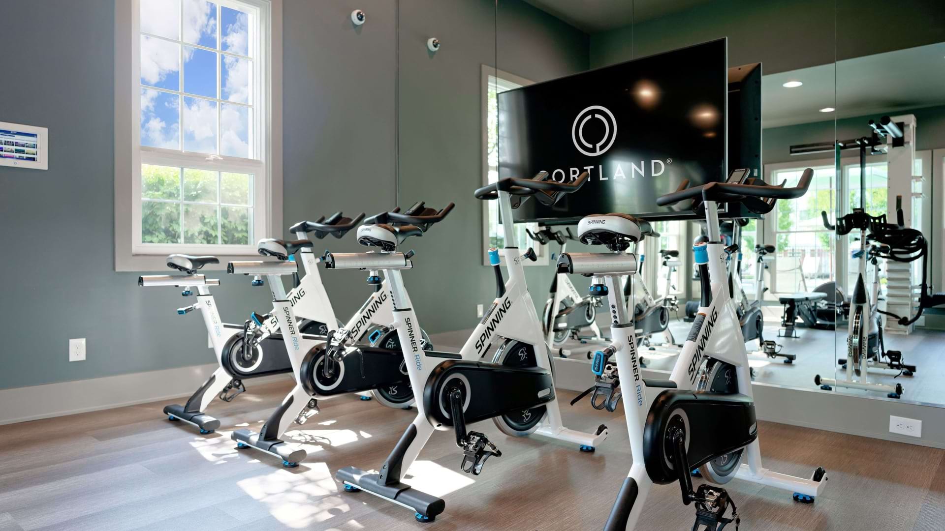 Fitness Center and Spin Studio at Our Apartments for Rent in New Albany, Ohio