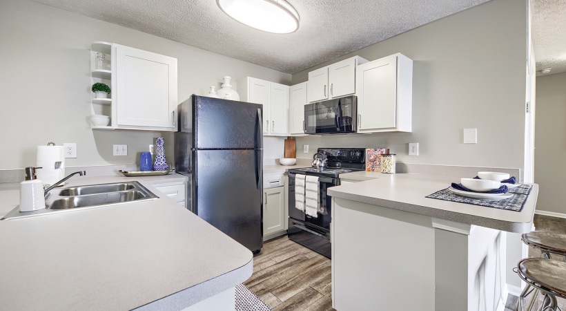 Modern Cabinetry with Designer Hardware at Our Reynoldsburg Apartments