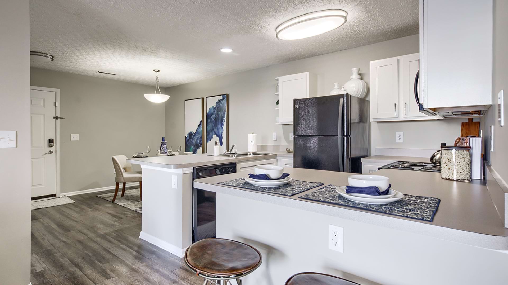 Kitchen with Bar Seating at Our Pickerington Apartments