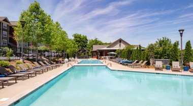 Saltwater Pool with Lounge Chairs at Our Bellevue Apartments in Nashville
