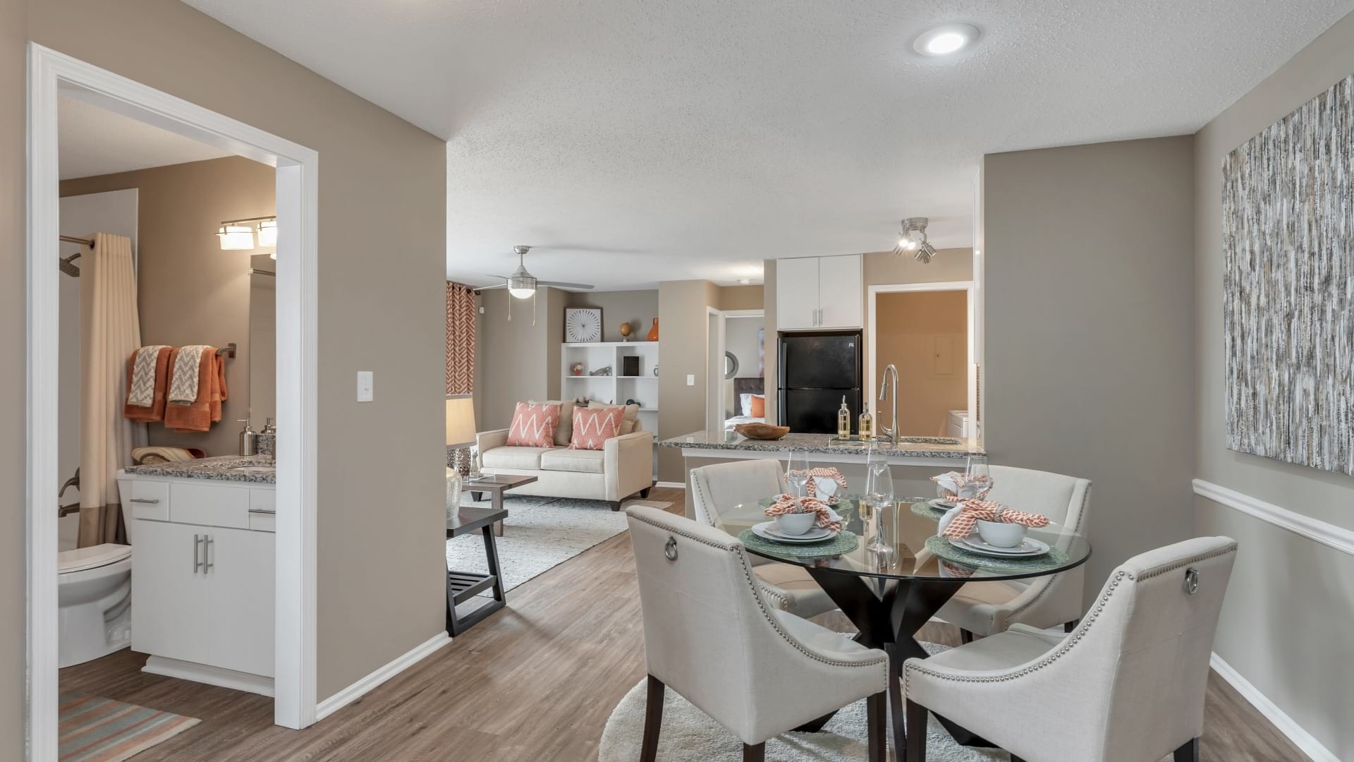 Open-Concept Dining and Living Area at Our Matthews Apartments